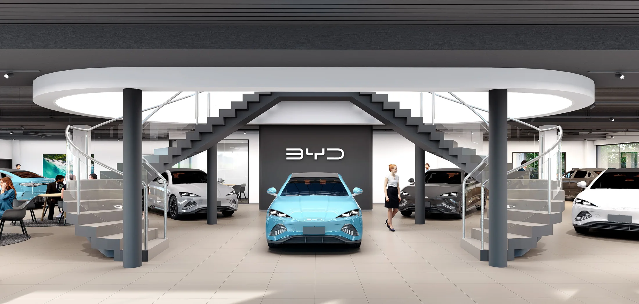 BYD Doncaster showroom architectural visualisation in Doncaster East