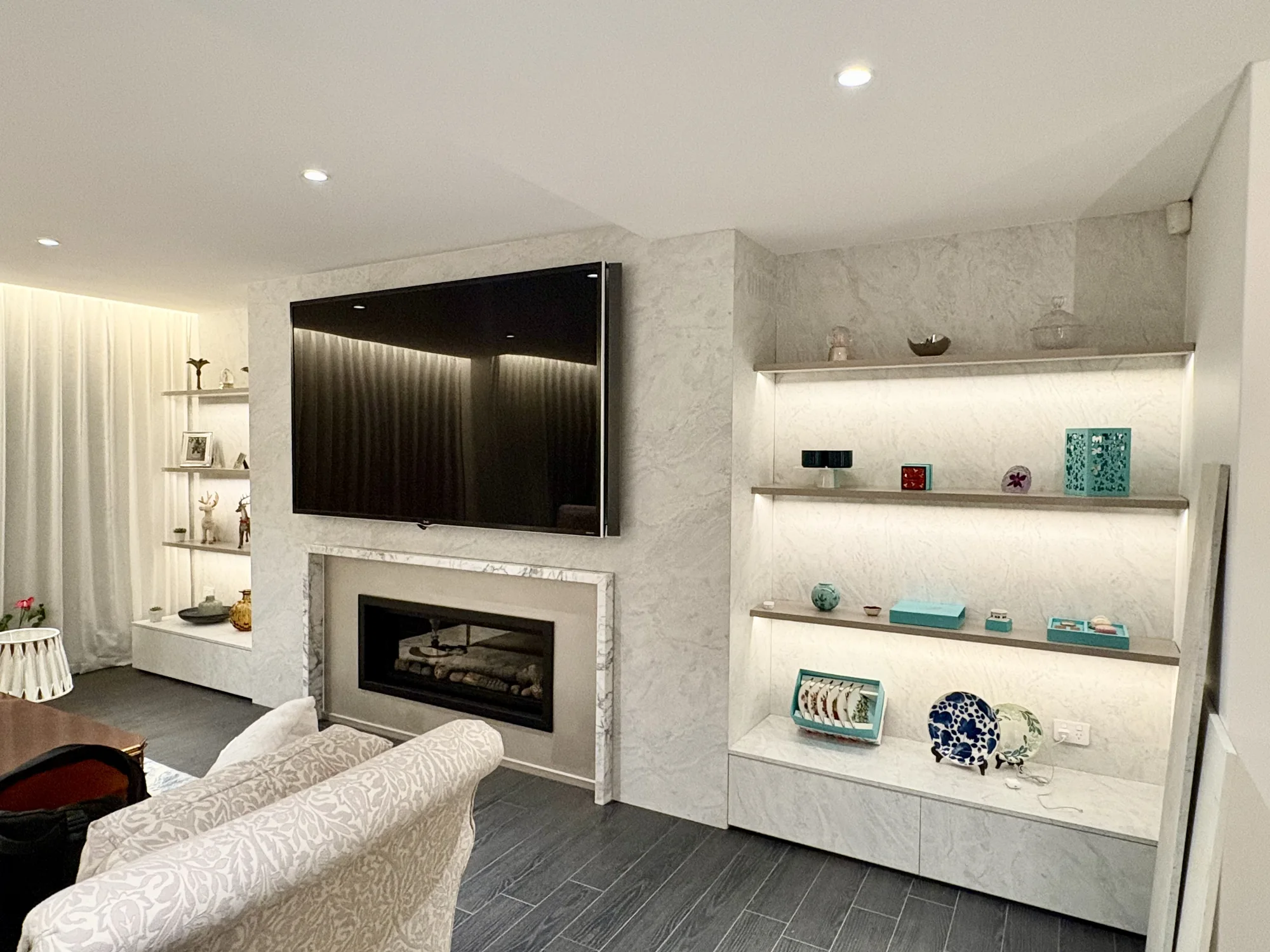 Completed residential interiors & joinery detail in Dover Heights